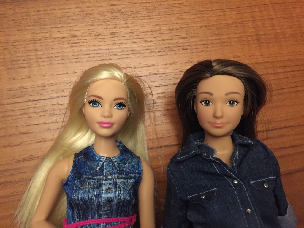 Left to Right: Curvy Barbie, Lammily